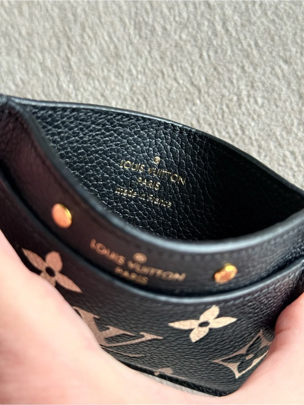 Louis Vuitton Monogram LV Card Holder in Empriente Black & Cream